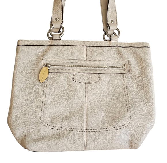 Y2k Vintage Coach White Leather Penelope Shoulder Tote Bag F14683 - Picture 2 of 8